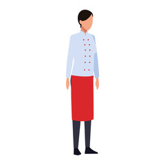 woman chef standing icon, colorful design