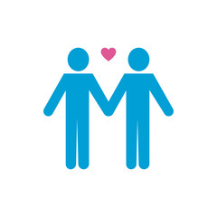 Isolated gays couple and heart vector design