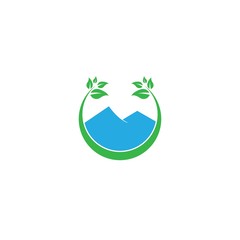 Tree leaf vector logo design, eco-friendly concept