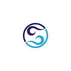 Obraz premium Water wave logo template vector icon design