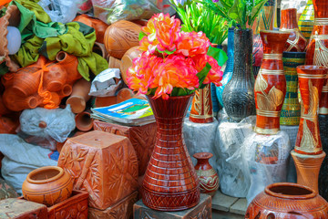 Beautiful flower vase  in shop