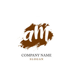 Obraz premium AM Initial handwriting logo vector