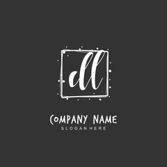 Handwritten initial letter D L DL for identity and logo. Vector logo template with handwriting and signature style.