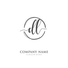 Handwritten initial letter D L DL for identity and logo. Vector logo template with handwriting and signature style.