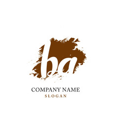 BA Initial handwriting logo vector