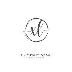 Handwritten initial letter X L XL for identity and logo. Vector logo template with handwriting and signature style.