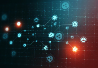 Cloud connection and networking . Mixed media