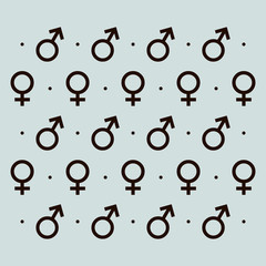 A PATTERN OF GENDER SYMBOLL WITH FLAT DESIGN