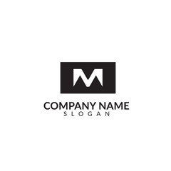 initials logo letter M with black color vector design template