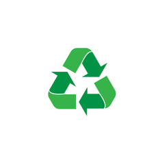 Recycle icon with green color vector design template