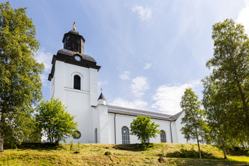 Side view of the main church in the urban area of Jarvso in Sweden.