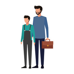 businessman and boy standing icon