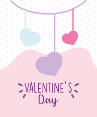 happy valentines day, hanging hearts love decoration feelings