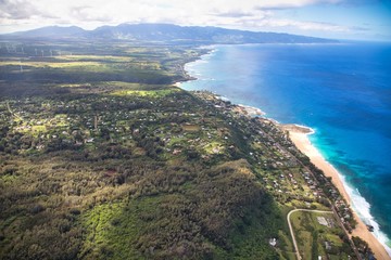 ハワイ、オアフ島空撮