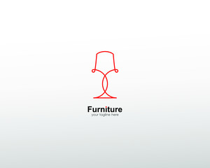 abstract furniture logo, with art lines. modern templates. for company and graphic design. logo icon of chair, lamp, table, wardrobe.