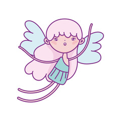 happy valentines day, cute cupid with pink hair love