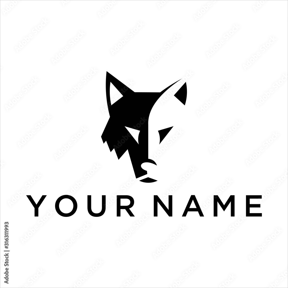 Sticker wolf head vector logo graphic modern abstract