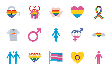 Isolated lgtbi icon set vector design