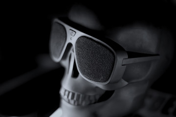 skull on black background