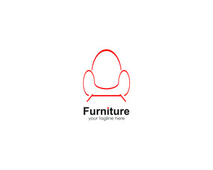 abstract furniture logo, with art lines. modern templates. for company and graphic design. logo icon of chair, lamp, table, wardrobe.