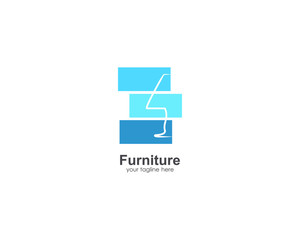 Modern logo furniture design. Template with abstract concept. unique and simple logo. for furniture company and graphic design. vector illustration