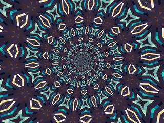 Colorful digital graphic kaleidoscope symmetry mandala style in laser light sunray trial pattern, Tie Dye , spiderweb art abstract background for art projects, banner, business,   card, 3D, template