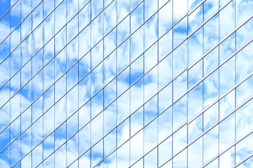 Fototapeta na wymiar miror wall reflection blue sky, background