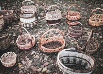 Wicker baskets from rods
