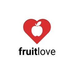 Fruit and Love Bite Marks for Vegetarian Healthy logo design inspiration