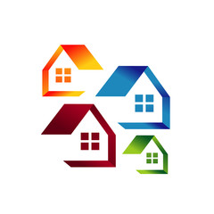 home house real estate realty logo vector design for property business and mortgage company