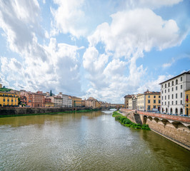 River Arno in Florence. View from Ponte alle Grazie bridge
