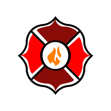 custom emblem fire protection concept firefighter logo vector design symbol