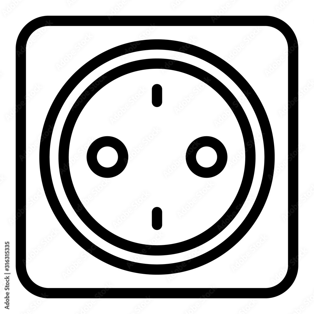Poster room socket icon. outline room socket vector icon for web design isolated on white background