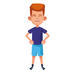 cartoon boy standing icon, colorful design