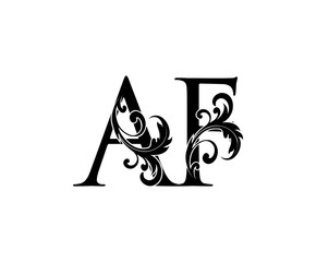 Classy A, F and AF Vintage Letter Logo Design