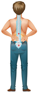 recommend clip art: Man showing back pain spot