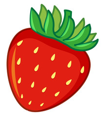 One strawberry on white background
