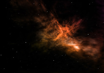 Fototapeta na wymiar Being shone nebula and star field. 3D rendering