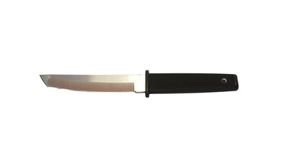 knife with a black handle Isolated on white background.