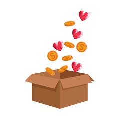 bow with hearts and coins