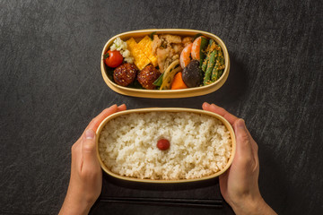 お弁当　Japanese style famous lunch box (bento)