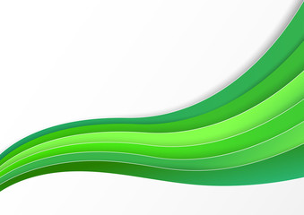 Abstract green wave on white background
