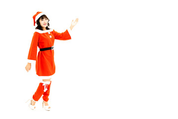 サンタドレスの女性