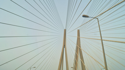 The Bandra-Worli Sea Link, officially called Rajiv Gandhi Sea Link, is a cable-stayed bridge that links Bandra with Worli in Mumbai, India.