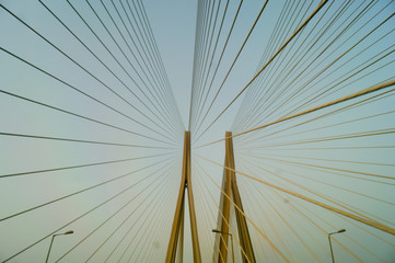 The Bandra-Worli Sea Link, officially called Rajiv Gandhi Sea Link, is a cable-stayed bridge that links Bandra with Worli in Mumbai, India.