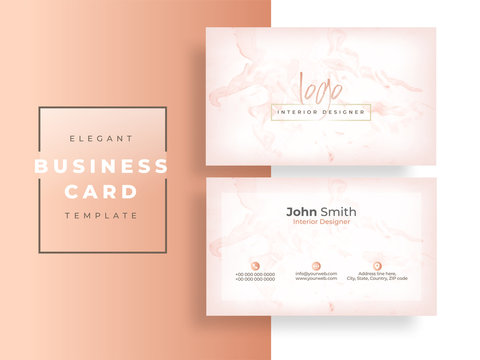 Elegant business card template layout in front and back view for Interior Designer. - Powered by Adobe