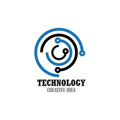 Obraz premium Technology logo design template vector icon