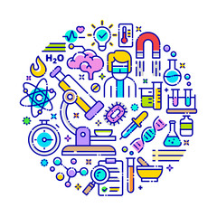 Laboratory & Science Vector Illustration Concept.