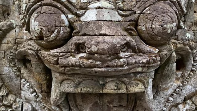 Close up the Demon Statue Sculpture in Bali Island