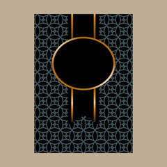 Luxury cover page design with pattern background, antique greeting card, ornate page cover, ornamental pattern template for design